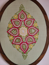 Sod Aari Embroidered Wall Hanging - Tea Green