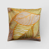 Leaves Chainstitch Embroidered Cushion Cover - Pastel