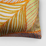 Leaves Chainstitch Embroidered Cushion Cover - Pastel