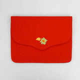 Bouquet - Aari Embroidered Laptop Sleeve Red - Zaina by CtoK