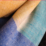 Yellow Ochre & Cobalt Blue Pure Handwoven Pashmina Stole