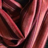 Wine Red & Light Coral Striped Handwoven Pashmina Stole
