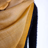 Amber Yellow Handwoven Ombre Pashmina Stole