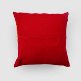 Aster Chainstitch Embroidered Cushion Cover Red & Yellow