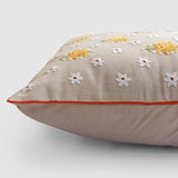 Gul Nilofer Aari Embroidered Cushion Cover - Cream