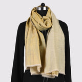 Shimmer Off-White Reversible Handwoven Pashmina Stole - Zaina by CtoK