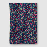 Navy Blue Hand Embroidered Chainstitch Rug - Zaina by CtoK