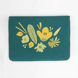 Bouquet - Aari Embroidered Laptop Sleeve Green - Zaina by CtoK