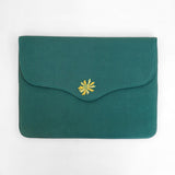 Bouquet - Aari Embroidered Laptop Sleeve Green - Zaina by CtoK
