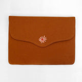 Bouquet - Aari Embroidered Laptop Sleeve Brown - Zaina by CtoK