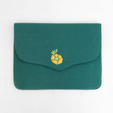 Corsage- Aari Embroidered Laptop Sleeve Green - Zaina by CtoK