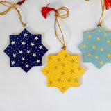 Assorted Christmassy Star Decorations in Pack of 6