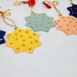 Assorted Christmassy Star Decorations in Pack of 6