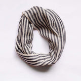 Ivory Black Pin Stripped Men's Pashmina Scarf - Zaina by CtoK
